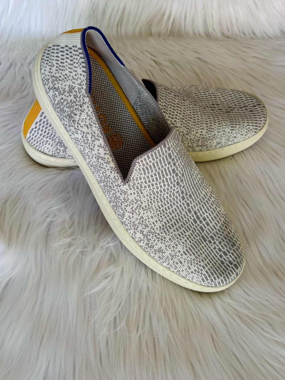 Rothy’s The Original Slip-On Opal Python Gray White Knit Women Size 10